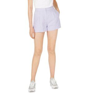 Michael Kors Pleated Linen Shorts Women’s Size 10 Purple High-Waisted